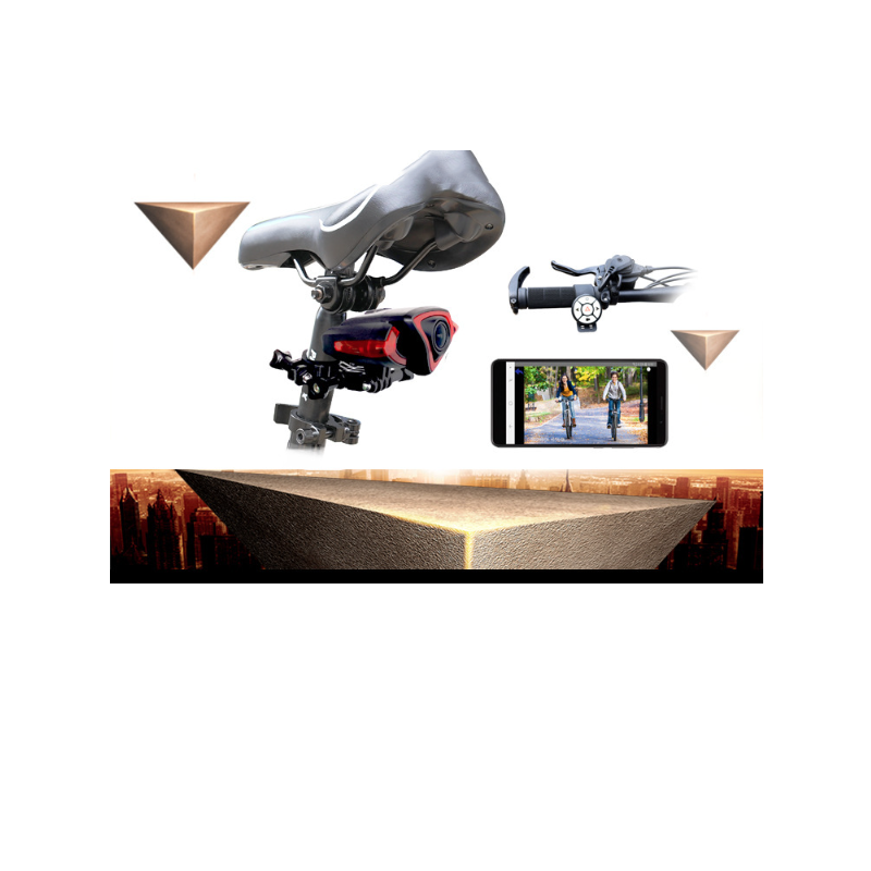 Feu arrière de vélo avec caméra 1080P et télécommande sans fil pour sécurité cycliste et aventure à vélo