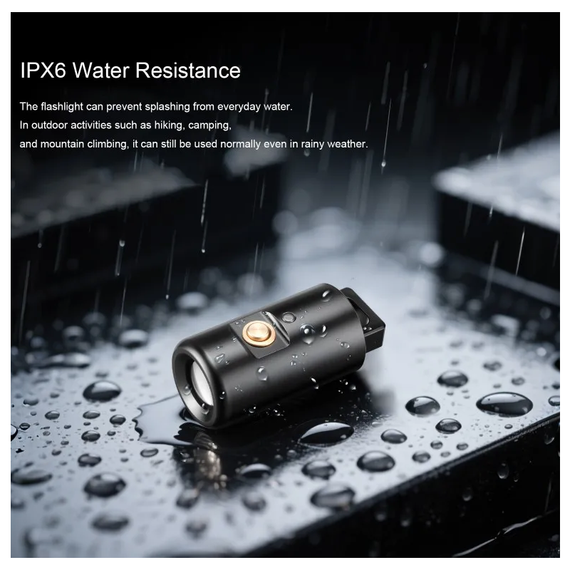 Mini Lampe de Poche LED Rechargeable USB pour Camping, Randonnée, Porte-clés & Collier - Compacte, Urgence