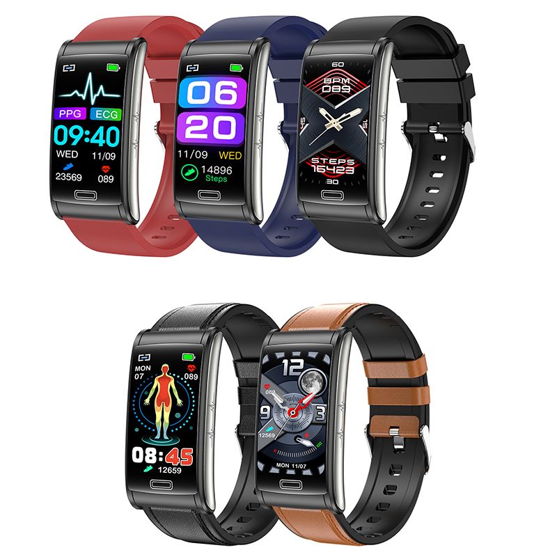 E600 ECG montre intelligente hommes Non invasif glycémie fréquence cardiaque moniteur de pression artérielle sport étapes Smartwatch femmes