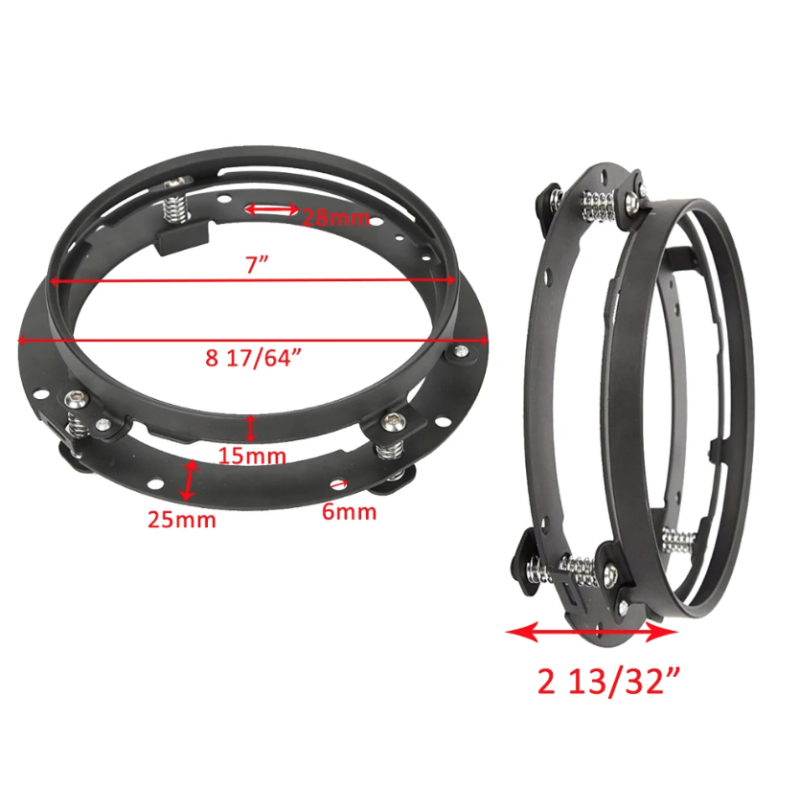 Phare moto LED 7 pouces Harley Jeep Wrangler 75W aluminium moulé étanche IP67 faisceau DRL lumière blanche 6000K