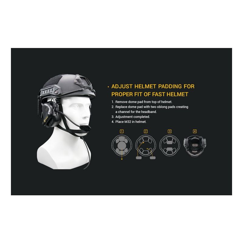EARMOR M32 MOD1 Casque Tactique Casque de Tir avec Protection Auditive et Perception Environnementale