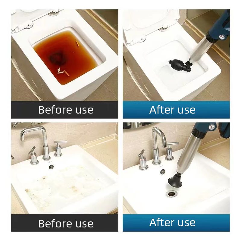 Déboucheur de Tuyaux Innovant Plongeurs de Toilettes Pistolet de Vidange d'Air pour Entretien des Drains Efficace