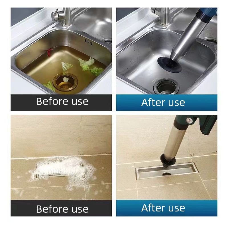 Déboucheur de Tuyaux Innovant Plongeurs de Toilettes Pistolet de Vidange d'Air pour Entretien des Drains Efficace