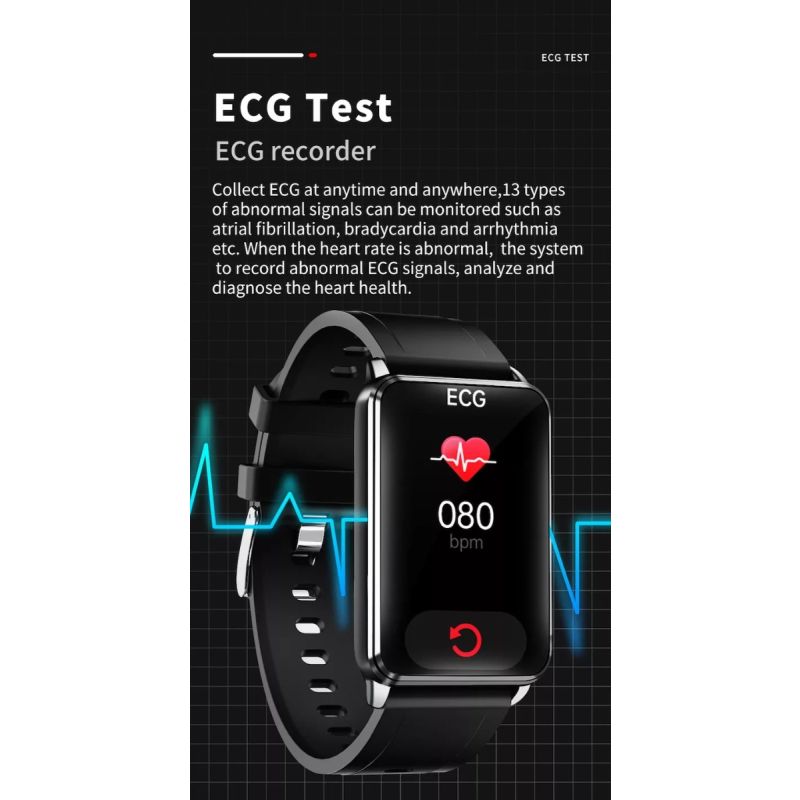 EP02 Smart Watch Glycémie ECG PPG Température Fréquence Cardiaque IPS HD Étanche Fitness Tracker Sommeil/HRV