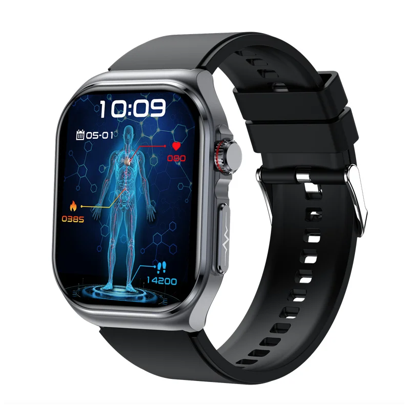 Montre connectée ET585 ECG PPG: Diagnostic AI, Lipides, Acide Urique, Hommes & Femmes, Santé Complète