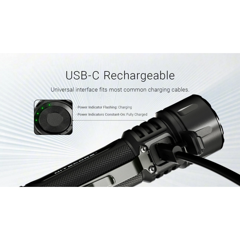 Nitecore EX7 - Lampe de Poche 6000 Lumens USB-C Rechargeable. Puissante pour Extérieur, Randonnée, Camping.