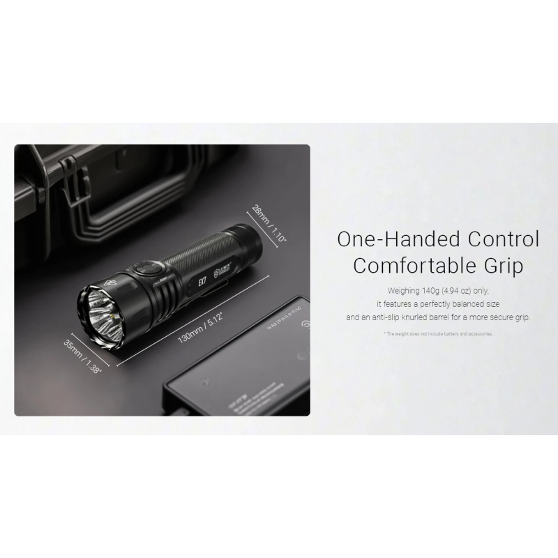 Nitecore EX7 - Lampe de Poche 6000 Lumens USB-C Rechargeable. Puissante pour Extérieur, Randonnée, Camping.