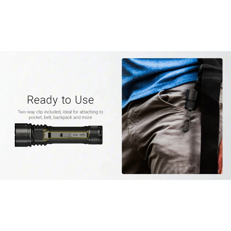 Nitecore EX7 - Lampe de Poche 6000 Lumens USB-C Rechargeable. Puissante pour Extérieur, Randonnée, Camping.