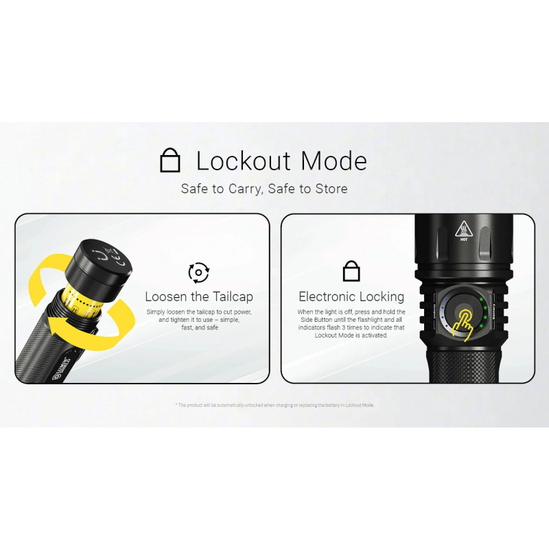 Nitecore EX7 - Lampe de Poche 6000 Lumens USB-C Rechargeable. Puissante pour Extérieur, Randonnée, Camping.