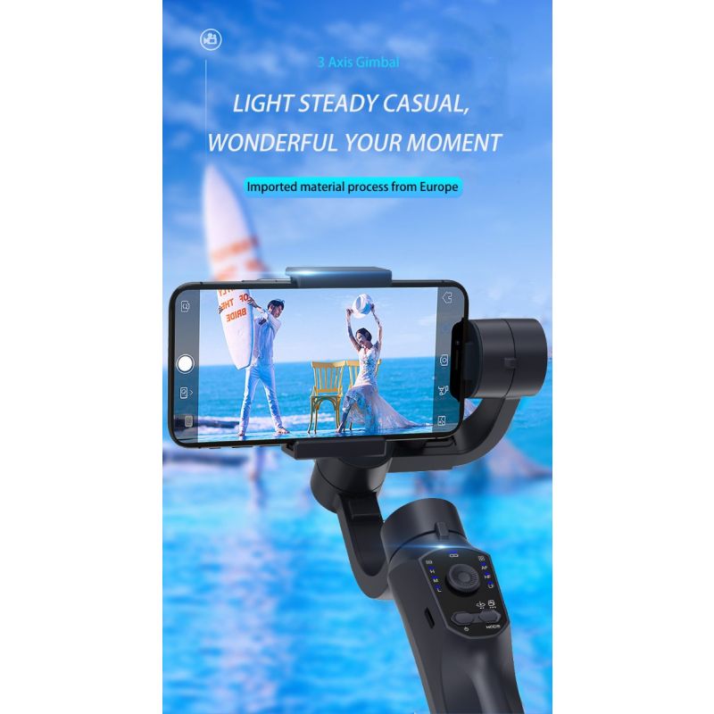 Stabilisateur F10 Pro cardan 3 axes pour vidéographie mobile et qualité vidéo fluide compatible Android iPhone