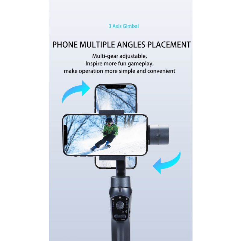 Stabilisateur F10 Pro cardan 3 axes pour vidéographie mobile et qualité vidéo fluide compatible Android iPhone