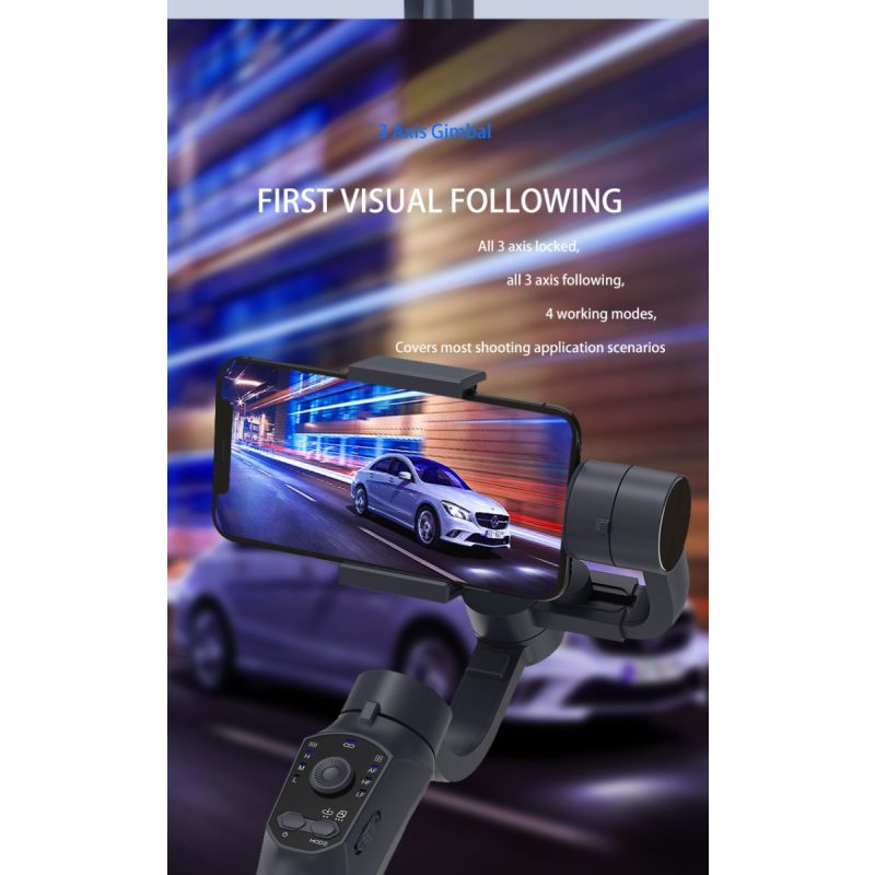 Stabilisateur F10 Pro cardan 3 axes pour vidéographie mobile et qualité vidéo fluide compatible Android iPhone