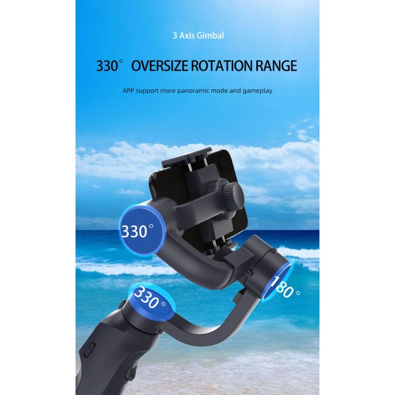 Stabilisateur F10 Pro cardan 3 axes pour vidéographie mobile et qualité vidéo fluide compatible Android iPhone