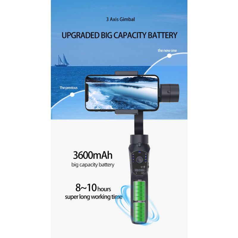 Stabilisateur F10 Pro cardan 3 axes pour vidéographie mobile et qualité vidéo fluide compatible Android iPhone