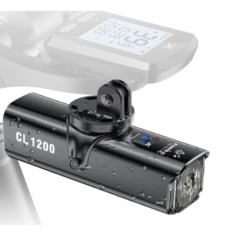TOWILD CL1200 lampe avant LED 1200LM USB rechargeable bicyclette étanche pour sécurité et aventures en plein air