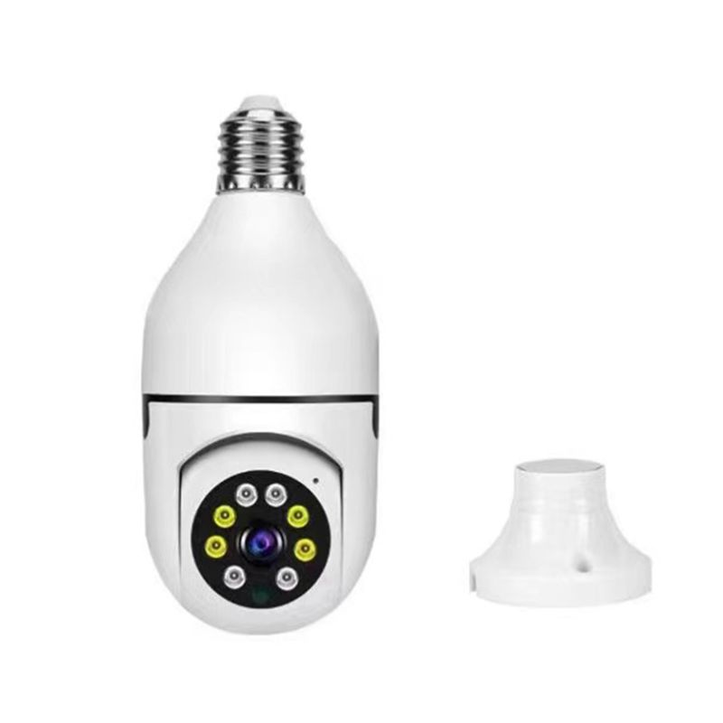 Ampoule Caméra de Surveillance 5G Wifi E27 Vision Nocturne Couleur Automatique Suivi Humain Audio Bidirectionnel
