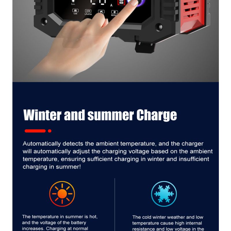 FOXSUR 20A Chargeur de Batterie Portable 12V-24V Réparation Automatique AGM LiFePO4 Performance Fiable