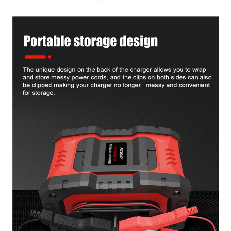 FOXSUR 20A Chargeur de Batterie Portable 12V-24V Réparation Automatique AGM LiFePO4 Performance Fiable