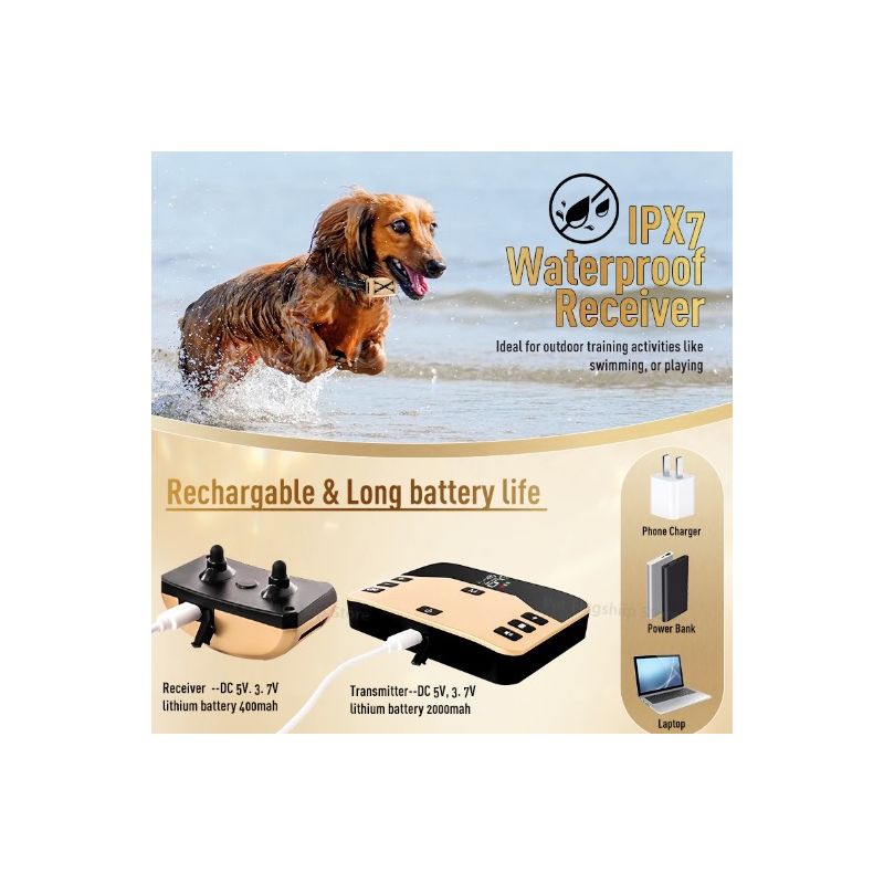 Clôture Sans Fil pour Animaux et Collier de Dressage à Choc Électrique Sécurité et Liberté pour Propriétaires