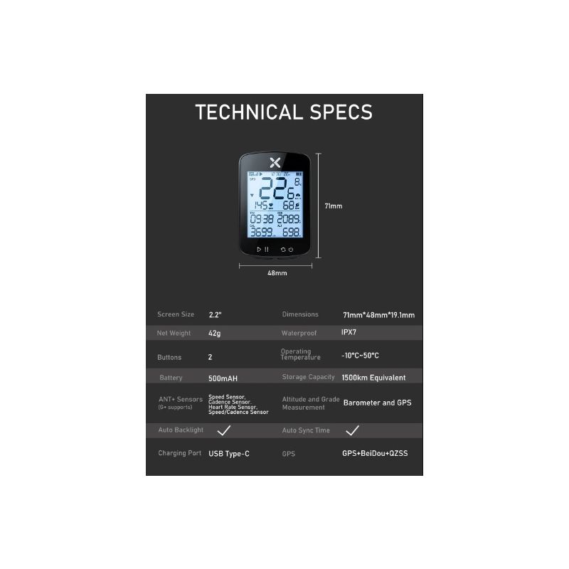 XOSS G+ G2 Ordinateur de Vélo GPS Nouvelle Génération Suivi de Fitness et Affichage Personnalisé Aventure