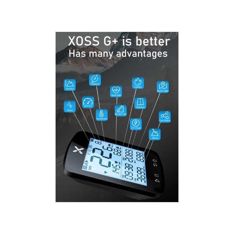 XOSS G+ G2 Ordinateur de Vélo GPS Nouvelle Génération Suivi de Fitness et Affichage Personnalisé Aventure