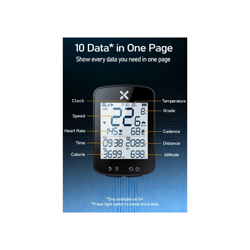 XOSS G+ G2 Ordinateur de Vélo GPS Nouvelle Génération Suivi de Fitness et Affichage Personnalisé Aventure