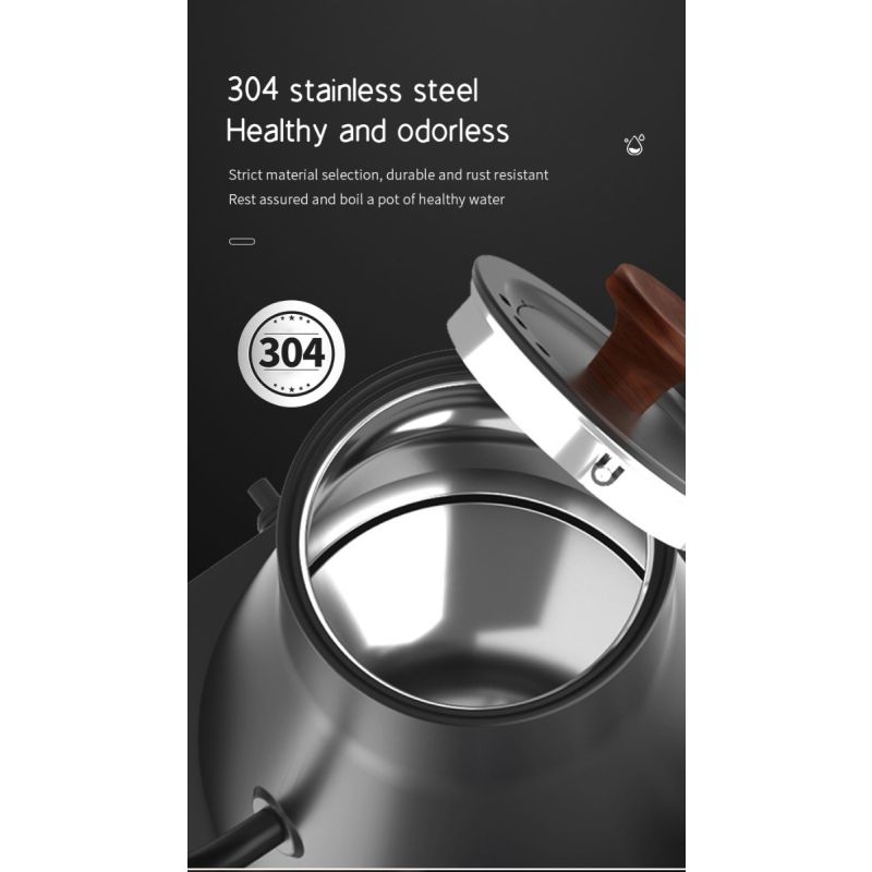 Bouilloire Électrique à Col de Cygne 1200W Chauffage Rapide Contrôle de Température pour Délices Culinaires