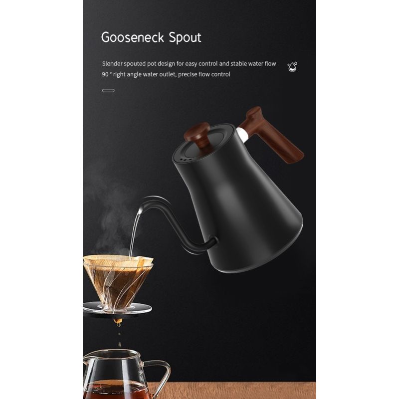 Bouilloire Électrique à Col de Cygne 1200W Chauffage Rapide Contrôle de Température pour Délices Culinaires