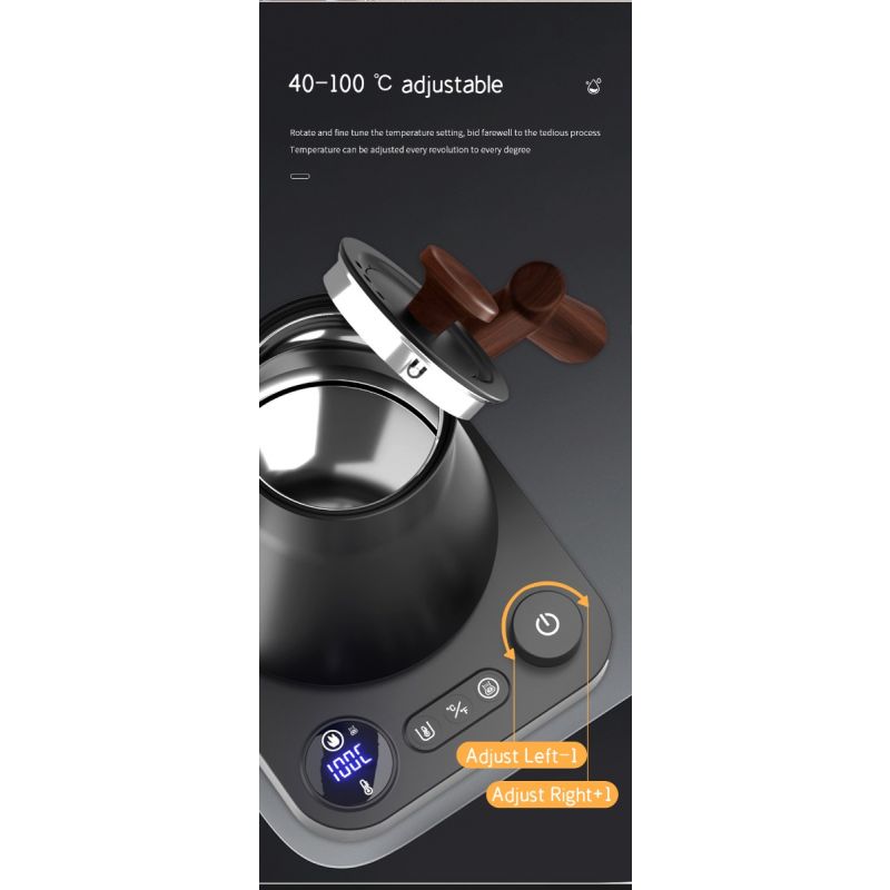 Bouilloire Électrique à Col de Cygne 1200W Chauffage Rapide Contrôle de Température pour Délices Culinaires