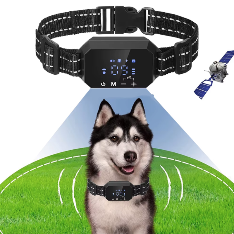 Clôture GPS pour chien sans fil Sécurité canine Portée 100-3300 pieds Vibration Choc électrique Installation facile