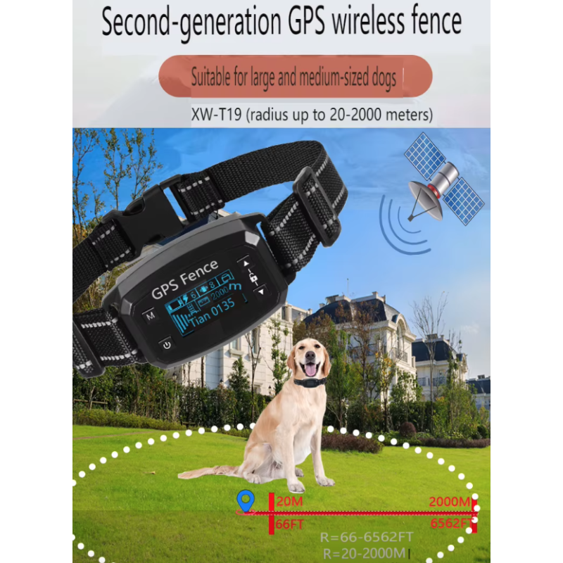 Clôture GPS sans fil pour chien avec écran OLED installation facile et couverture de grande surface sans fil