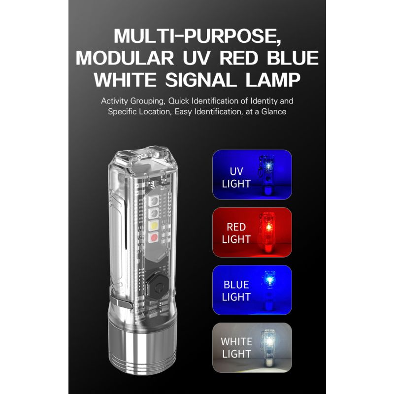 GT13 TIKI Mini porte-clés USB rechargeable 1000 lumens éclairage portable compact pour exploration urbaine