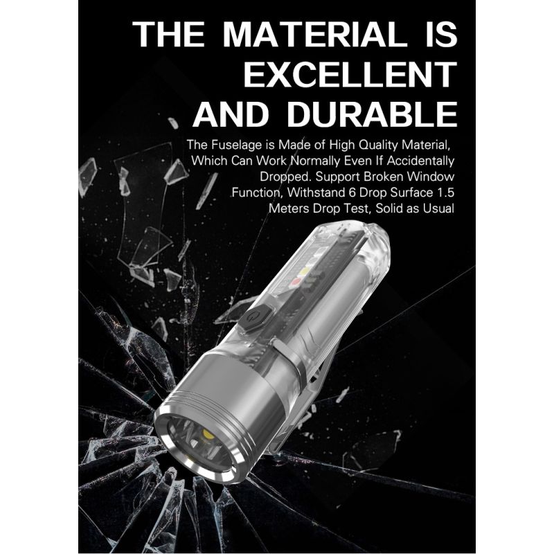 GT13 TIKI Mini porte-clés USB rechargeable 1000 lumens éclairage portable compact pour exploration urbaine