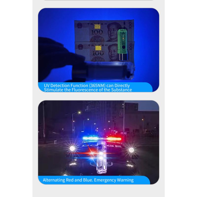 GT13 TIKI Mini porte-clés USB rechargeable 1000 lumens éclairage portable compact pour exploration urbaine