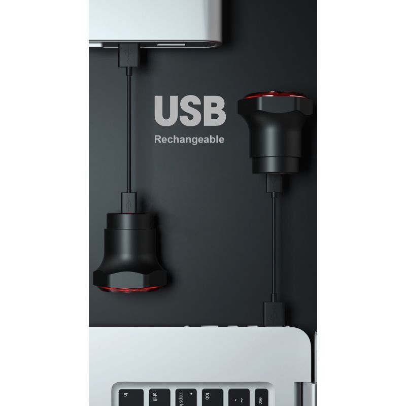 Éclairage Vélo Intelligente Lumière Arrière avec Démarrage Automatique Freinage Induction IPX6 Recharge USB