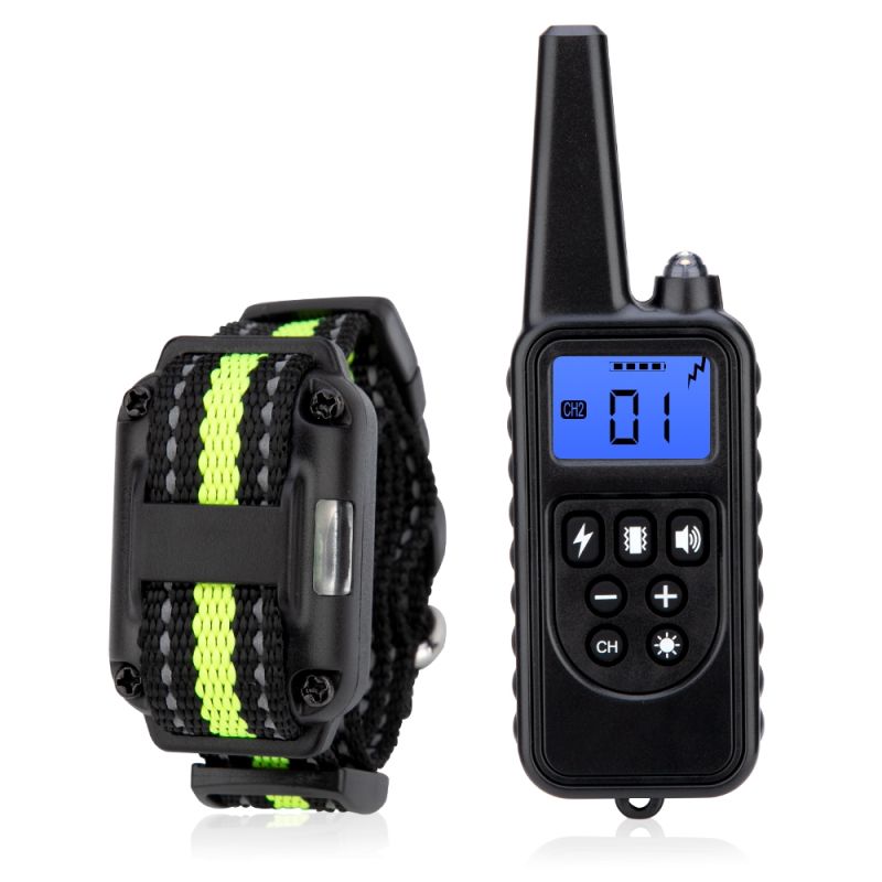 Collier d'entraînement chien électrique LCD télécommande animaux imperméable rechargeable niveaux ajustables