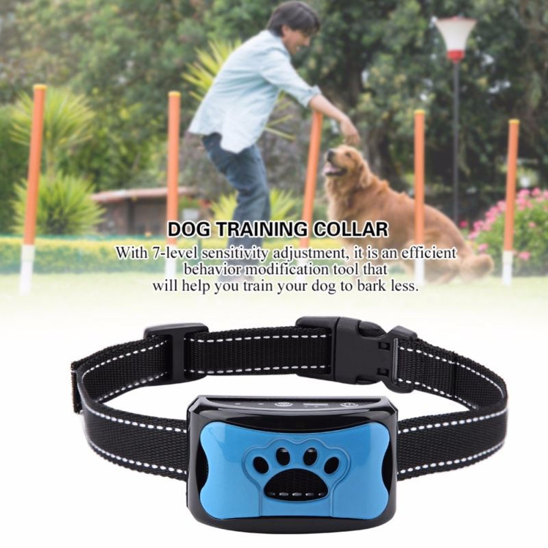 Collier Anti-Aboiement Ultrasonique USB Rechargeable Sensibilité Ajustable Solution Efficace Pour Chiens