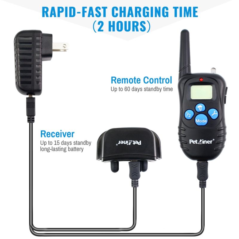 Collier de Dressage Rechargeable avec Écran LCD pour Chien Distance 300m Collier Étanche et Ajustable