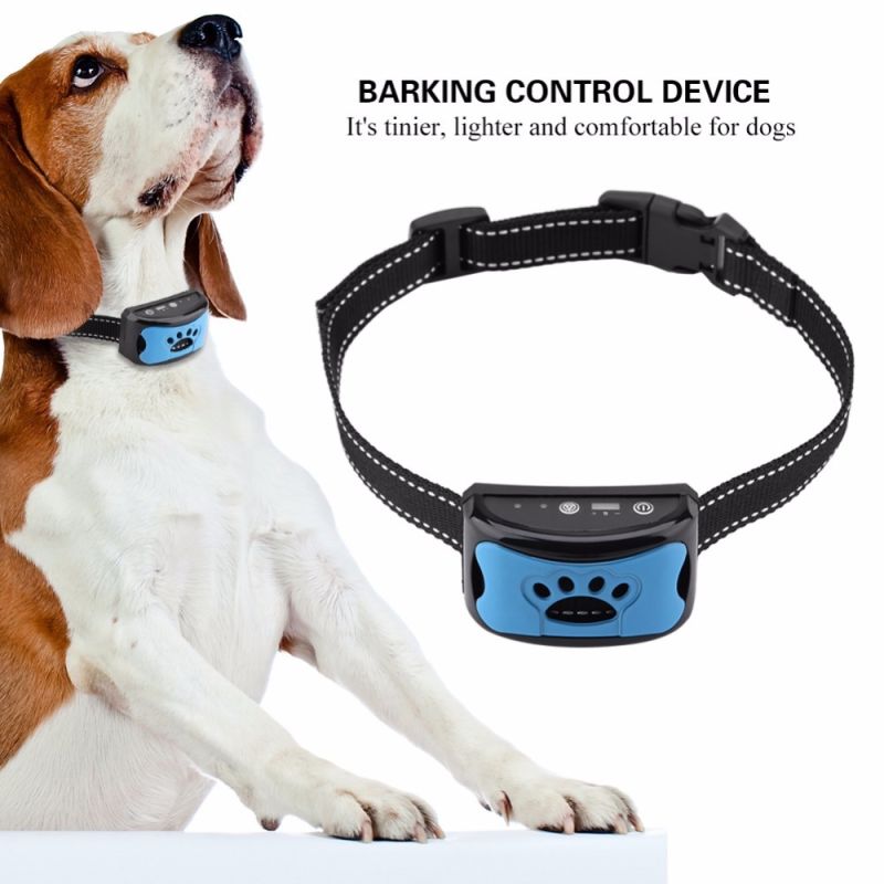 Collier Anti-Aboiement Ultrasonique USB Rechargeable Sensibilité Ajustable Solution Efficace Pour Chiens