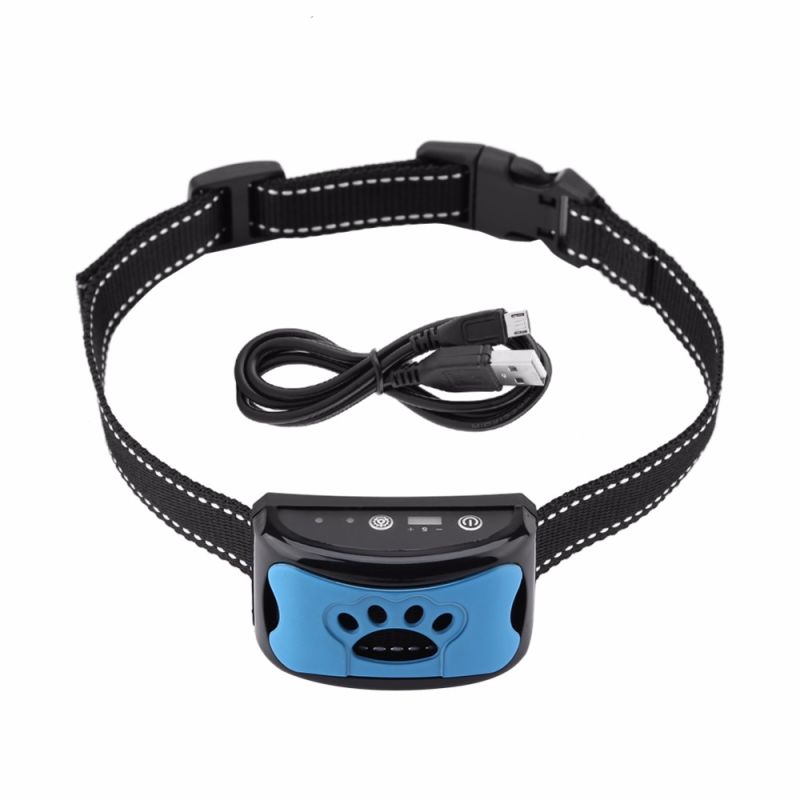 Collier Anti-Aboiement Ultrasonique USB Rechargeable Sensibilité Ajustable Solution Efficace Pour Chiens
