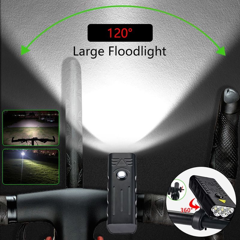 Phare vélo TK5 5000 lumens super lumineux lampe frontale rechargeable USB sécurité cyclisme aluminium étanche