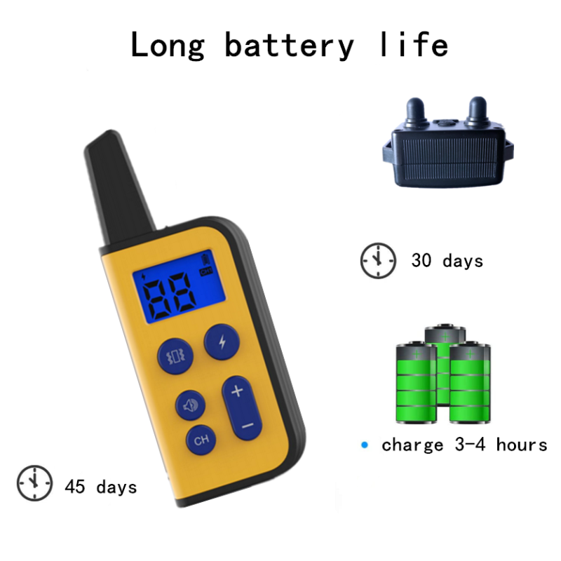 Collier de dressage chien électrique 2020 portée 1000m imperméable écran LCD niveaux ajustables rechargeable