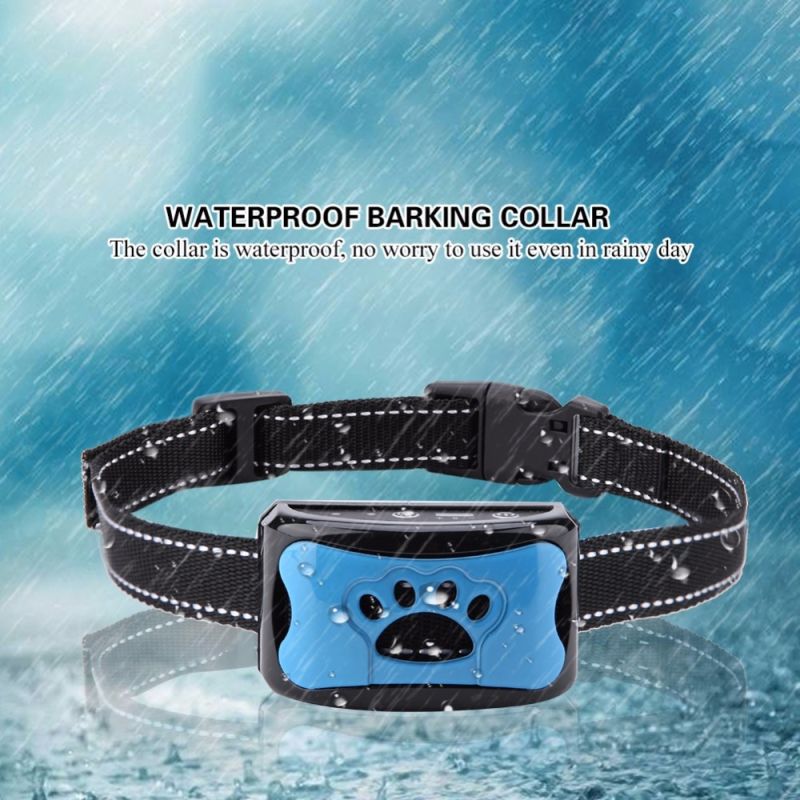 Collier Anti-Aboiement Ultrasonique USB Rechargeable Sensibilité Ajustable Solution Efficace Pour Chiens