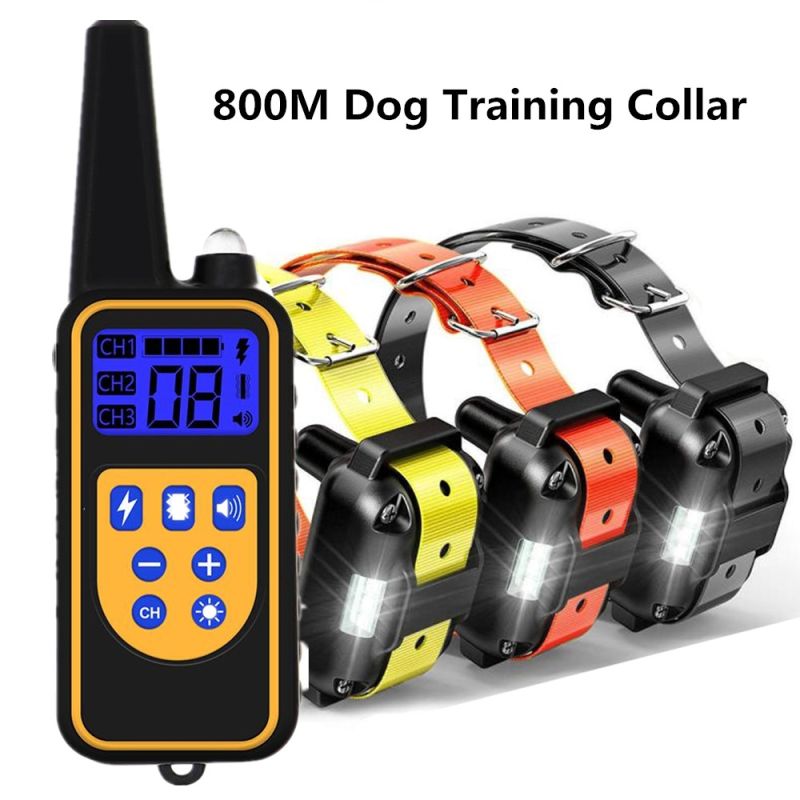 Collier pour chien étanche et rechargeable 800YD avec télécommande écran LCD et niveaux ajustables dressage canin