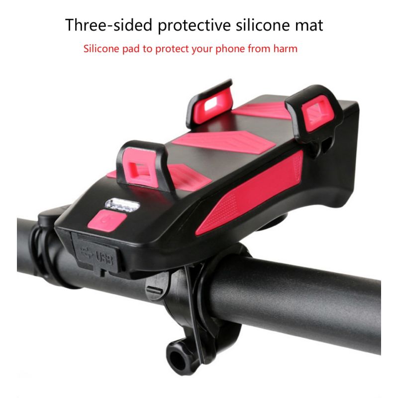 Lumière multifonction vélo 4 en 1 LED 800 lumens avec support téléphone et banque d'alimentation pour sécurité