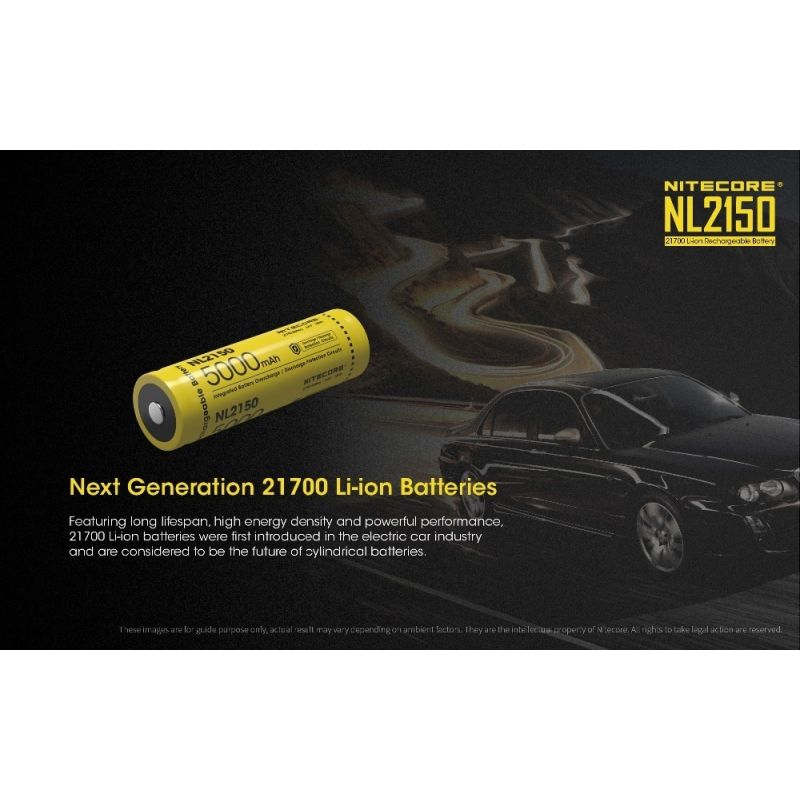 Batterie rechargeable NITECORE NL2150 5000mAh Li-ion 21700 haute performance pour appareils électroniques