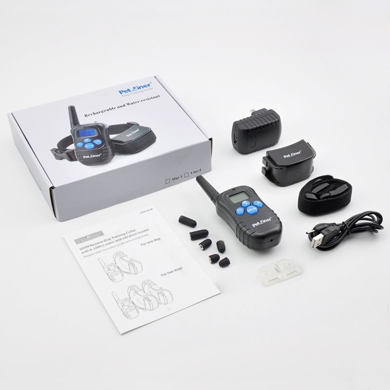 Collier de Dressage Rechargeable avec Écran LCD pour Chien Distance 300m Collier Étanche et Ajustable