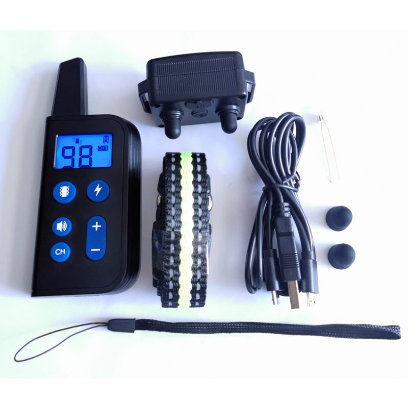 Collier de dressage chien électrique 2020 portée 1000m imperméable écran LCD niveaux ajustables rechargeable