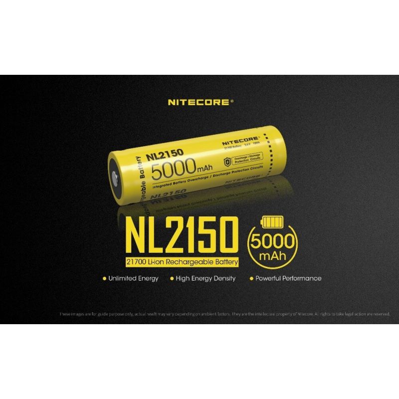 Batterie rechargeable NITECORE NL2150 5000mAh Li-ion 21700 haute performance pour appareils électroniques