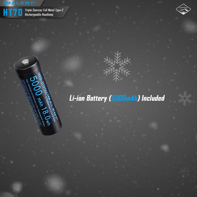 Lampe frontale haute performance IMALENT HT70 3500 lumens LED XHP50.3 HI pour aventure en plein air rechargeable